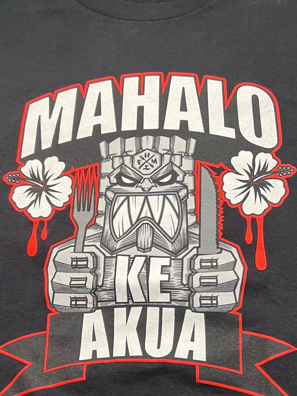 Mahalo Ke Akua Graphic Black Men's T-Shirt FARMERS MARKET HAWAII (0021)
